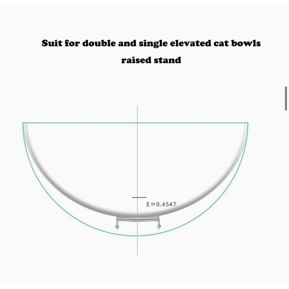 Set 4 Cat Ears Tilted Neck Guard Stand Raised Pet Feeder Bowl for Cats - Picture 7 of 8